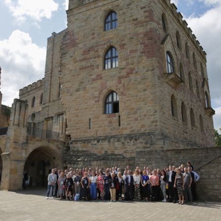 Group photo of all participants in front of Hambach Castle.