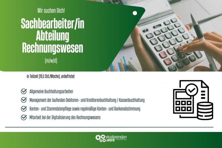 Wir suchen Dich als Sachbearbeiter/in Abteilung Rechnungswesen (m/w/d)