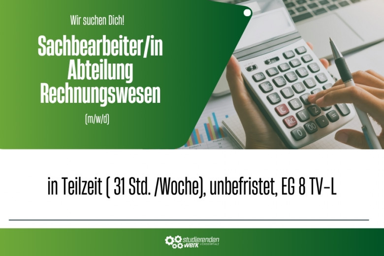 Wir suchen Dich als Sachbearbeiter/in Abteilung Rechnungswesen (m/w/d)