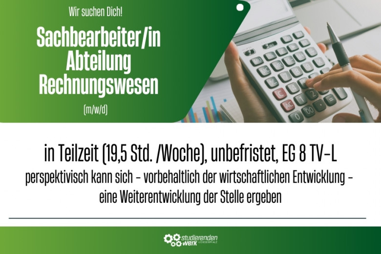 Wir suchen Dich als Sachbearbeiter/in Abteilung Rechnungswesen (m/w/d)